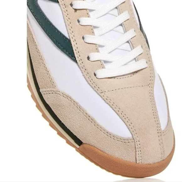 💚🔹️TRETORN🔹️ Suede  Kristine Retro Joggers White/kelly green for women - Picture 3 of 7